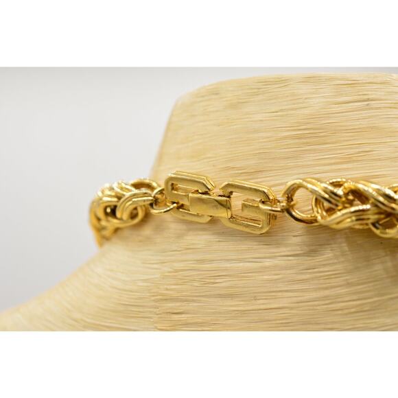 Givenchy Vintage Necklace HEAVY Wheat Chain Chunky Runway Signed AS IS  80s BinG - Picture 12 of 12